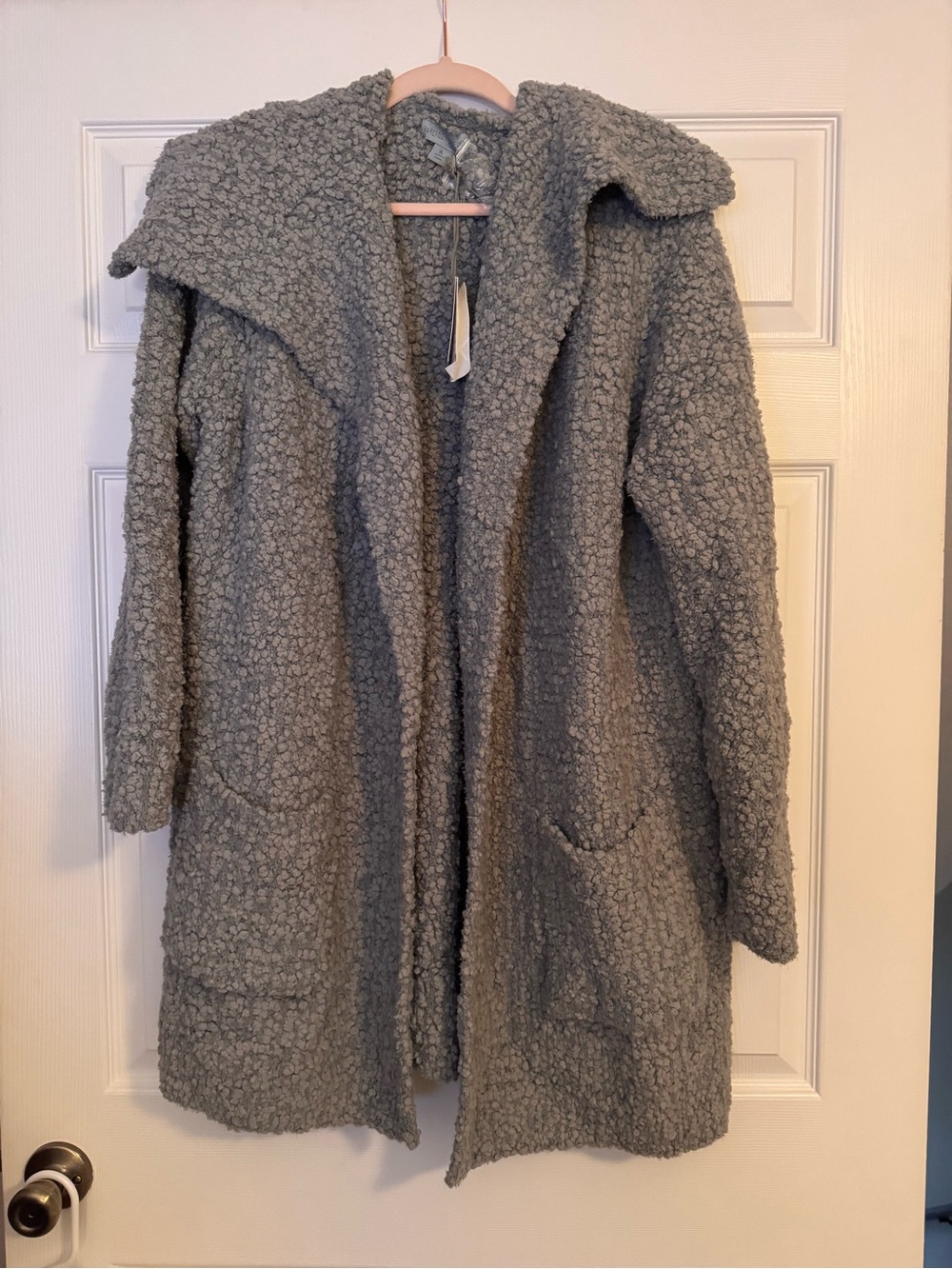 Barefoot Dreams Plush Teddy Coat in Light Gray